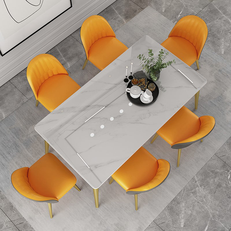 Traditional Luxury 4 Legs Furniture Stone Dining Table for Dining Room