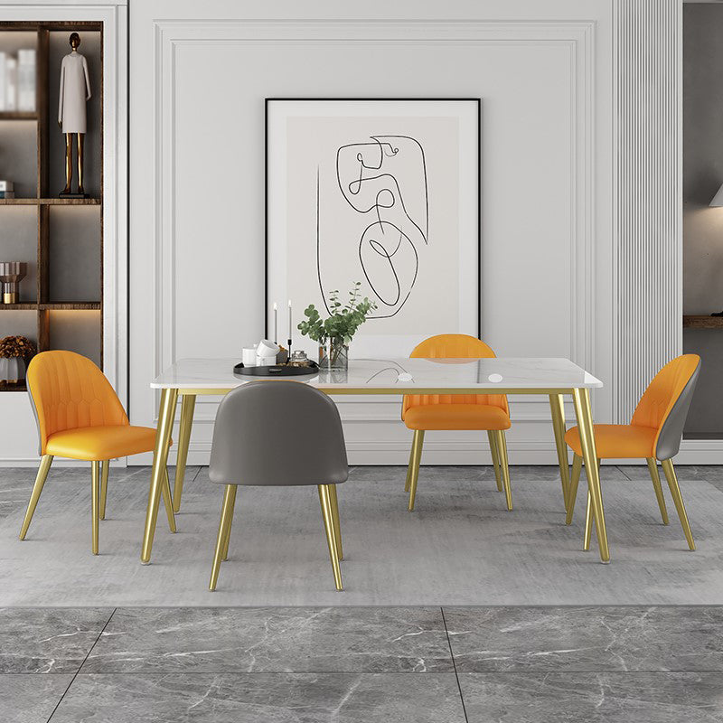 Traditional Luxury 4 Legs Furniture Stone Dining Table for Dining Room