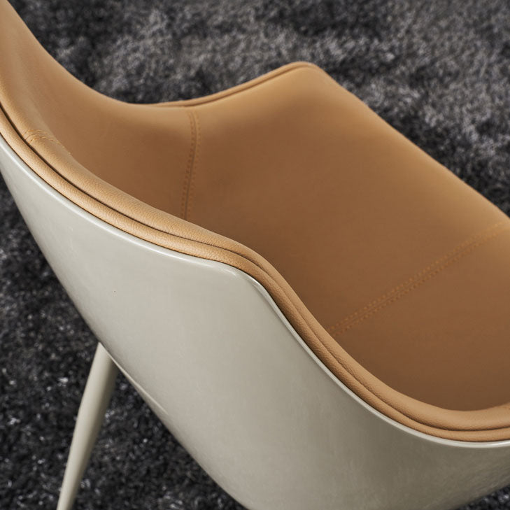 Faux Leather Dining Chair Parsons Chair in Matte Finish for Home