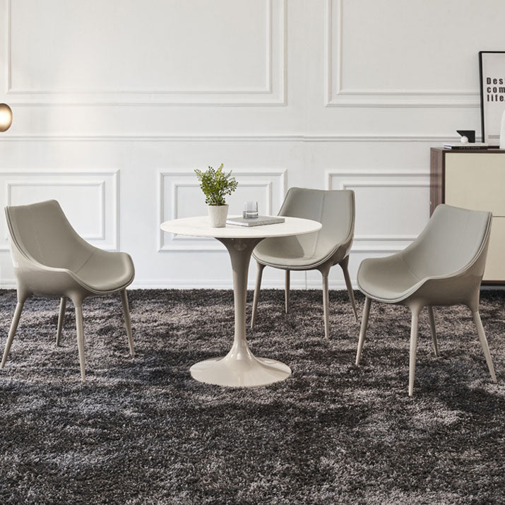 Faux Leather Dining Chair Parsons Chair in Matte Finish for Home