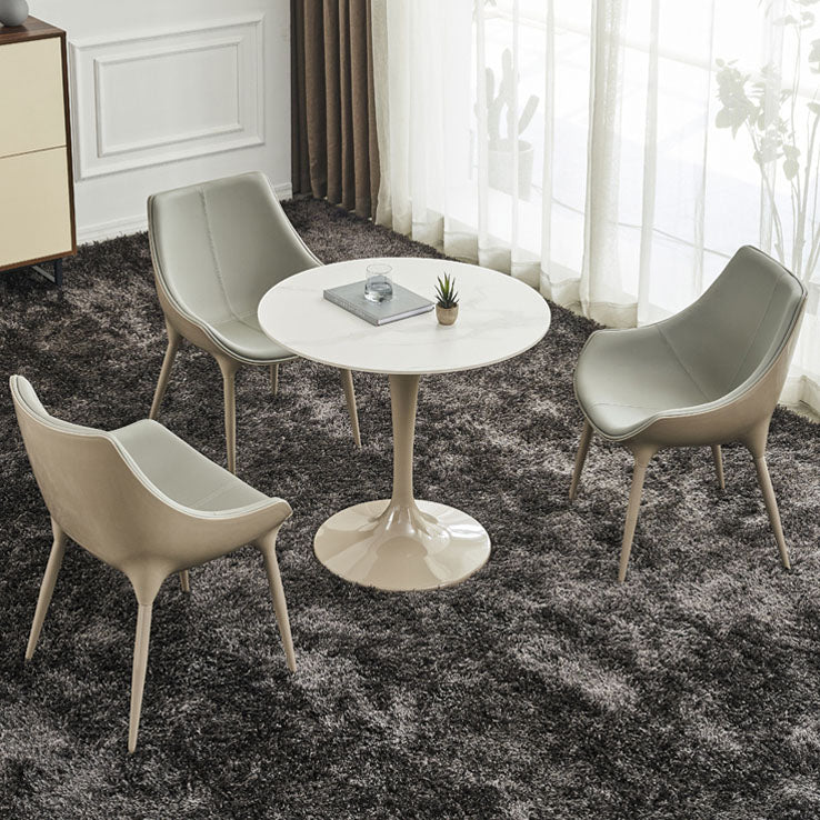 Faux Leather Dining Chair Parsons Chair in Matte Finish for Home