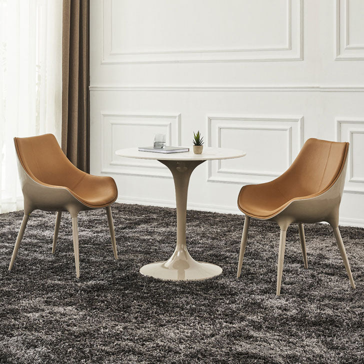 Faux Leather Dining Chair Parsons Chair in Matte Finish for Home