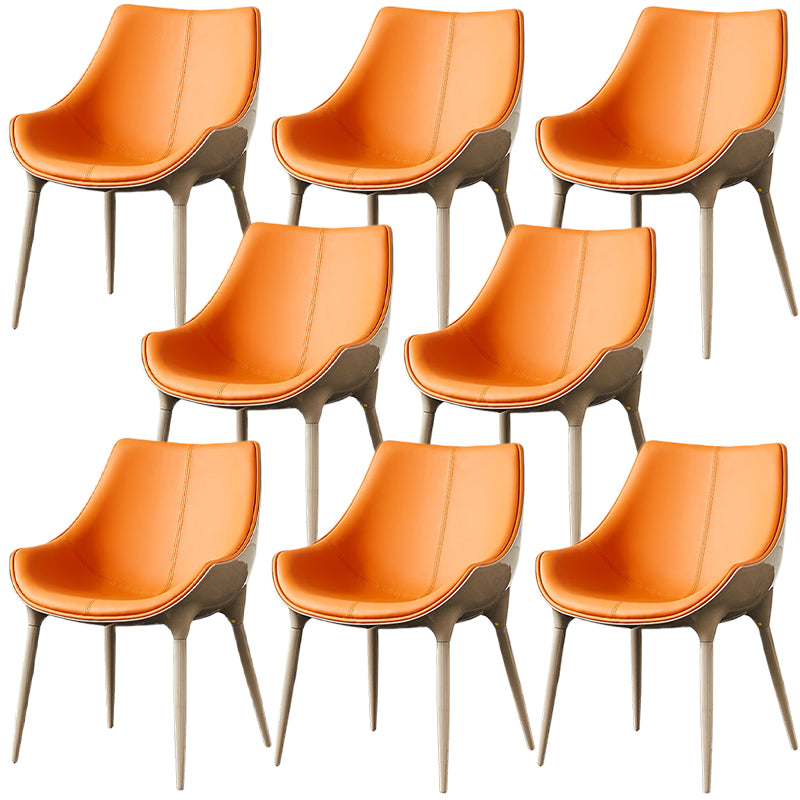 Faux Leather Dining Chair Parsons Chair in Matte Finish for Home