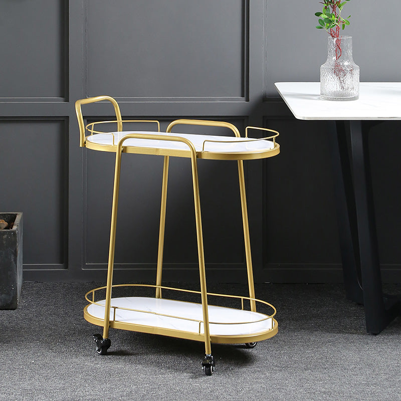 Contemporary Style Rolling Prep Table Stone Prep Table for Kitchen