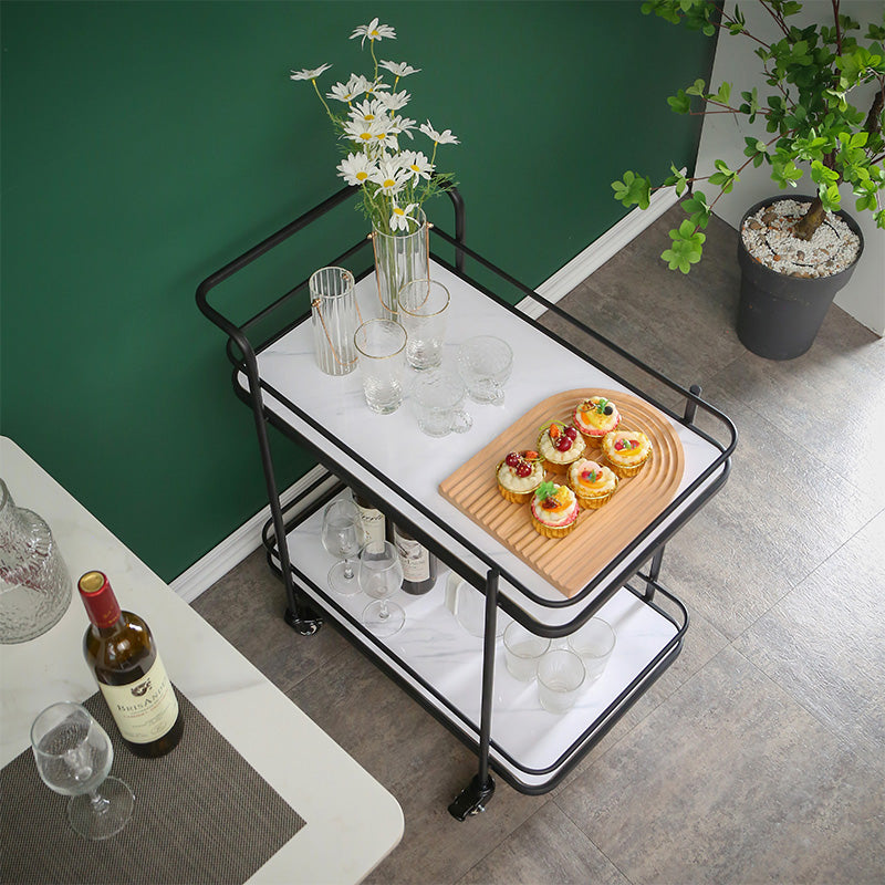 31.5"H Modern Prep Table Metal Rectangular Rolling Prep Table for Home Use