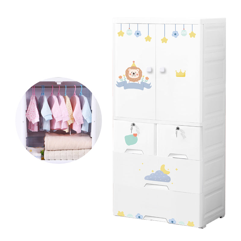 Contemporary Storage Cabinet with Drawers Plastic Cabinet for Bedroom