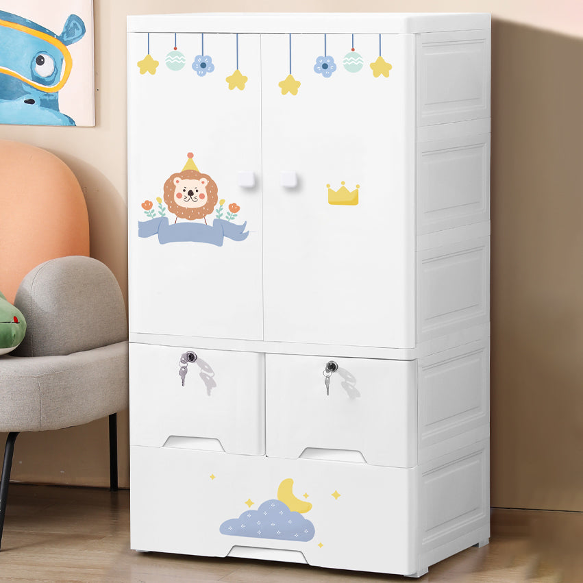Contemporary Storage Cabinet with Drawers Plastic Cabinet for Bedroom