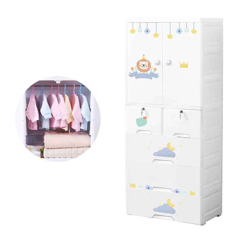 Contemporary Storage Cabinet with Drawers Plastic Cabinet for Bedroom