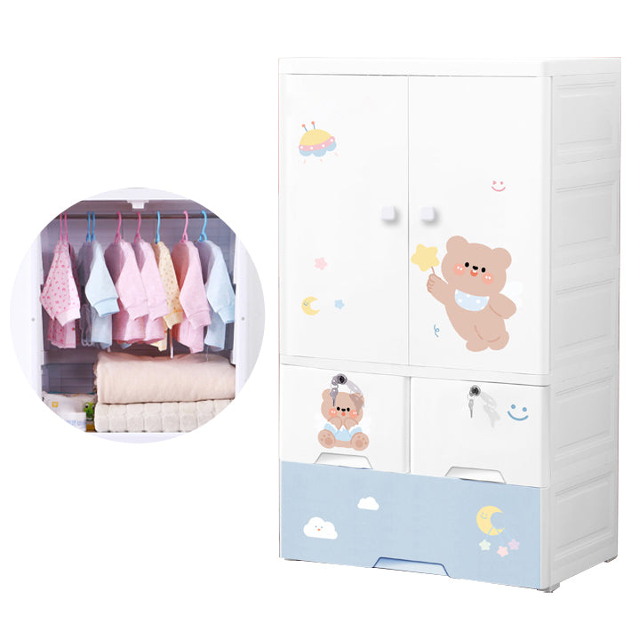 Contemporary Storage Cabinet with Drawers Plastic Cabinet for Bedroom