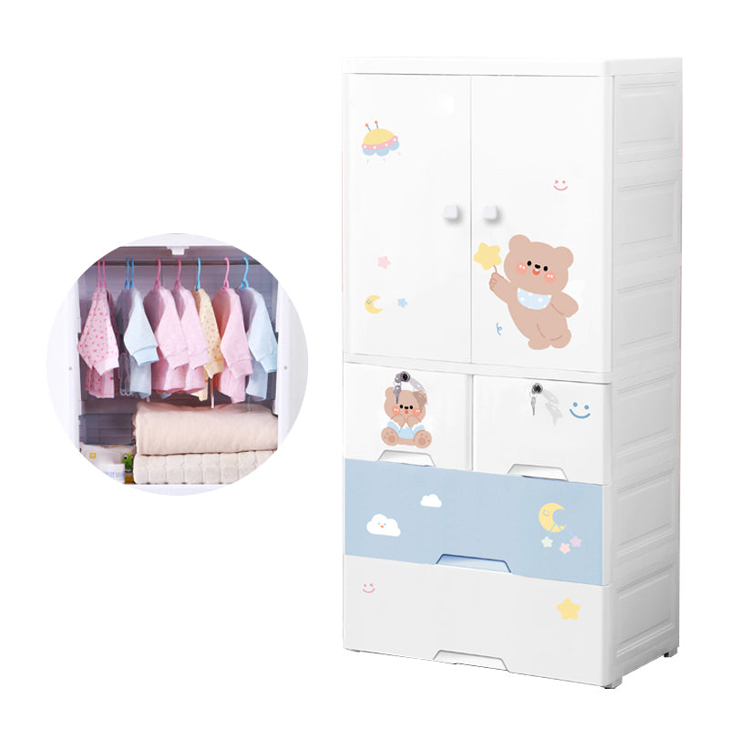 Contemporary Storage Cabinet with Drawers Plastic Cabinet for Bedroom