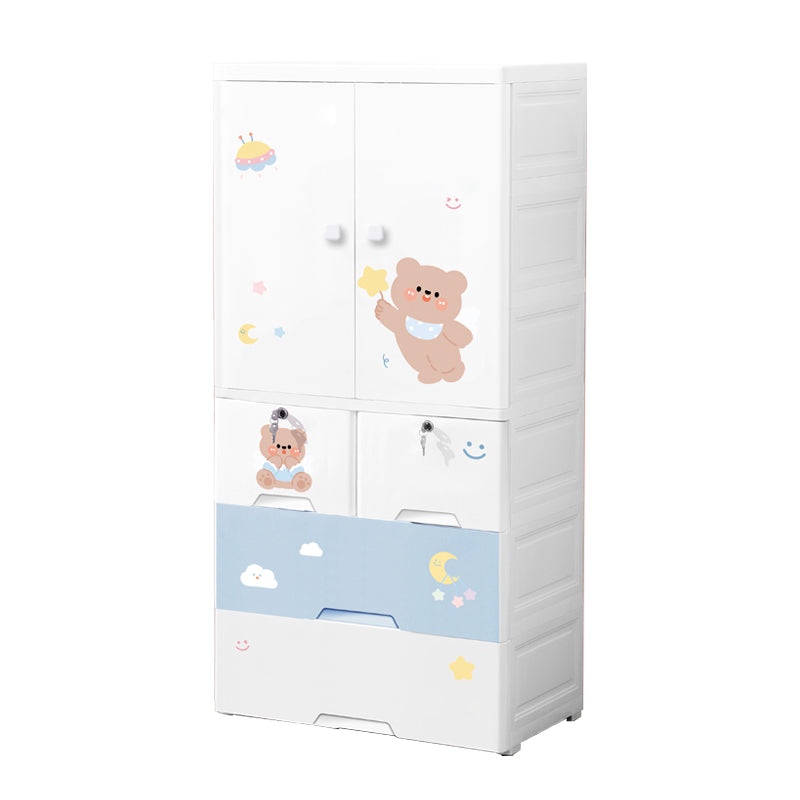 Contemporary Storage Cabinet with Drawers Plastic Cabinet for Bedroom