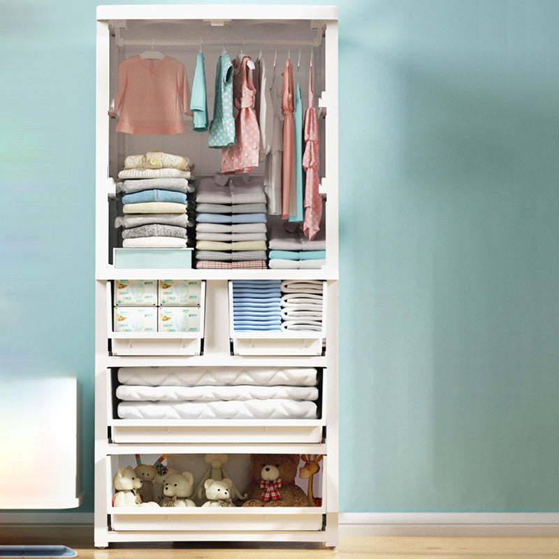 Contemporary Storage Cabinet with Drawers Plastic Cabinet for Bedroom