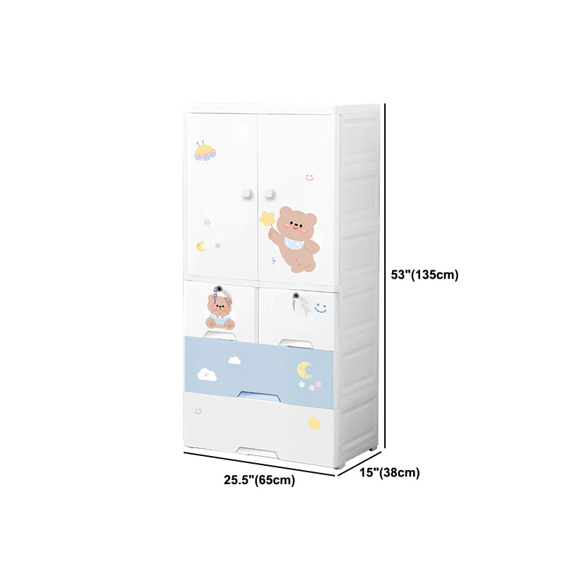Contemporary Storage Cabinet with Drawers Plastic Cabinet for Bedroom