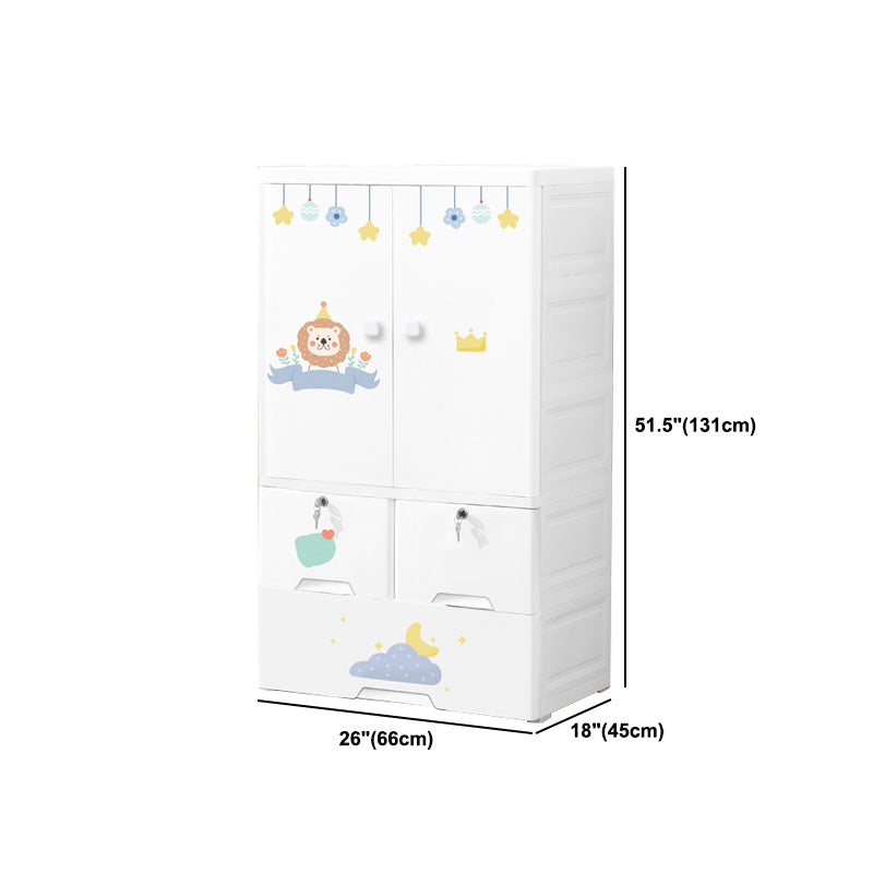 Contemporary Storage Cabinet with Drawers Plastic Cabinet for Bedroom