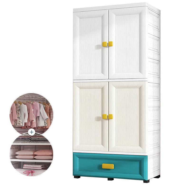 Contemporary Style Wardrobe Plastic Bedroom Wardrobe Closet with Storage