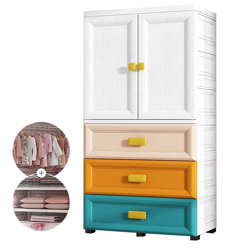 Contemporary Style Wardrobe Plastic Bedroom Wardrobe Closet with Storage