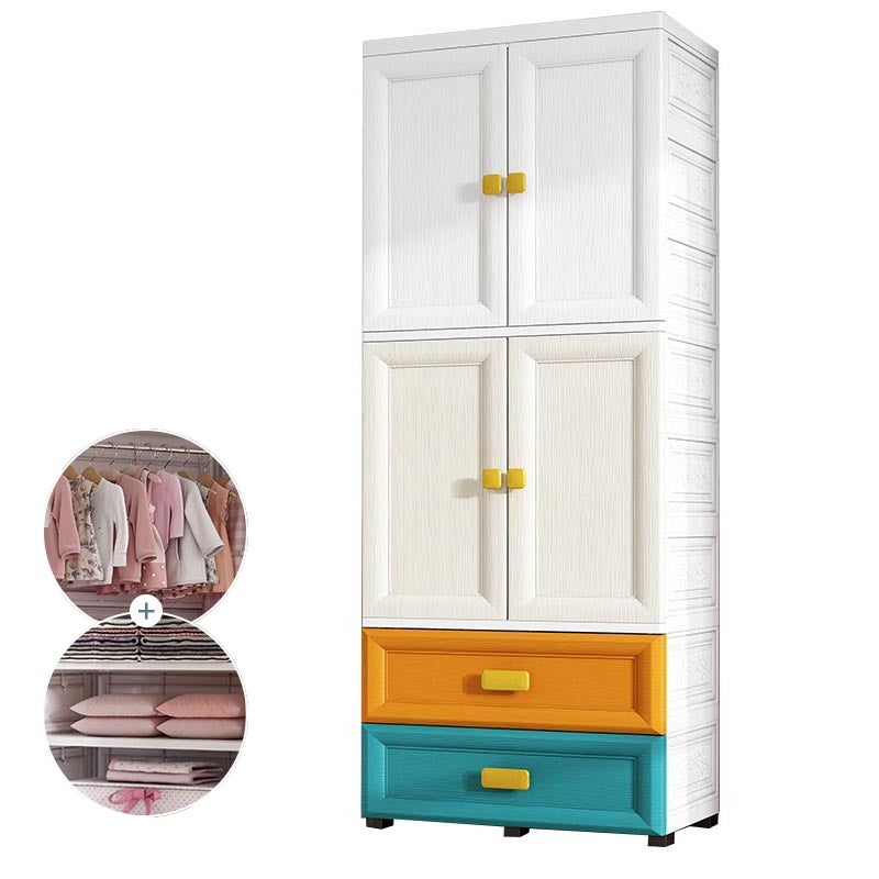 Contemporary Style Wardrobe Plastic Bedroom Wardrobe Closet with Storage