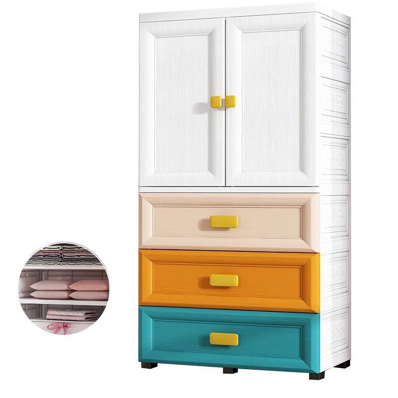 Contemporary Style Wardrobe Plastic Bedroom Wardrobe Closet with Storage