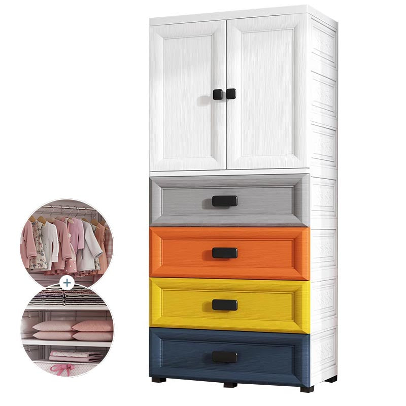 Contemporary Style Wardrobe Plastic Bedroom Wardrobe Closet with Storage