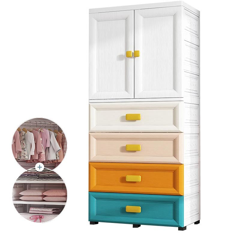 Contemporary Style Wardrobe Plastic Bedroom Wardrobe Closet with Storage