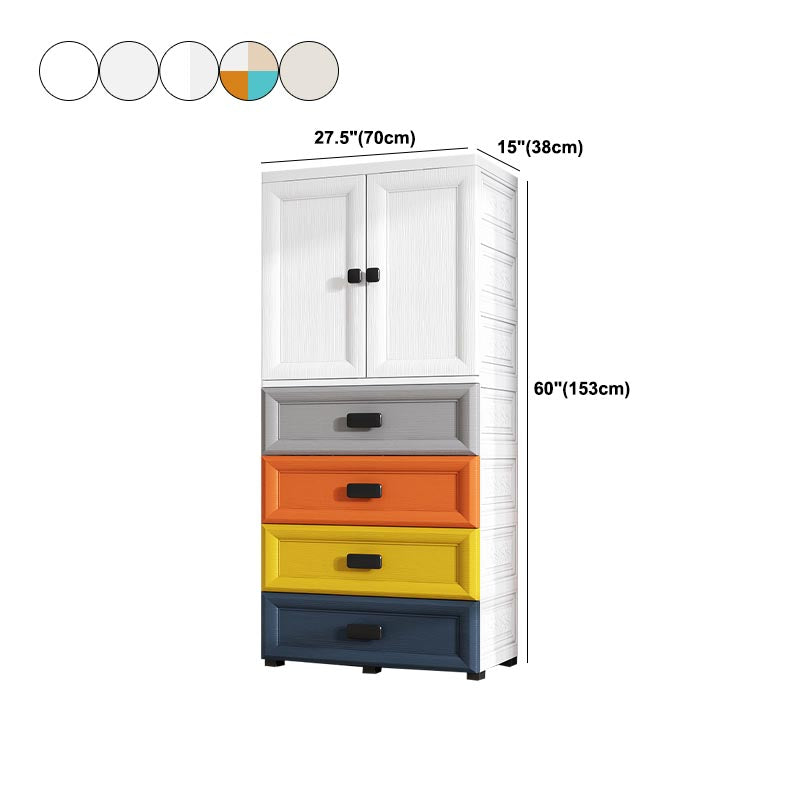 Contemporary Style Wardrobe Plastic Bedroom Wardrobe Closet with Storage