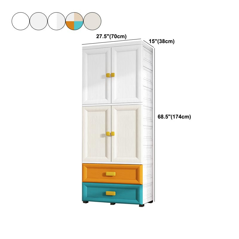 Contemporary Style Wardrobe Plastic Bedroom Wardrobe Closet with Storage