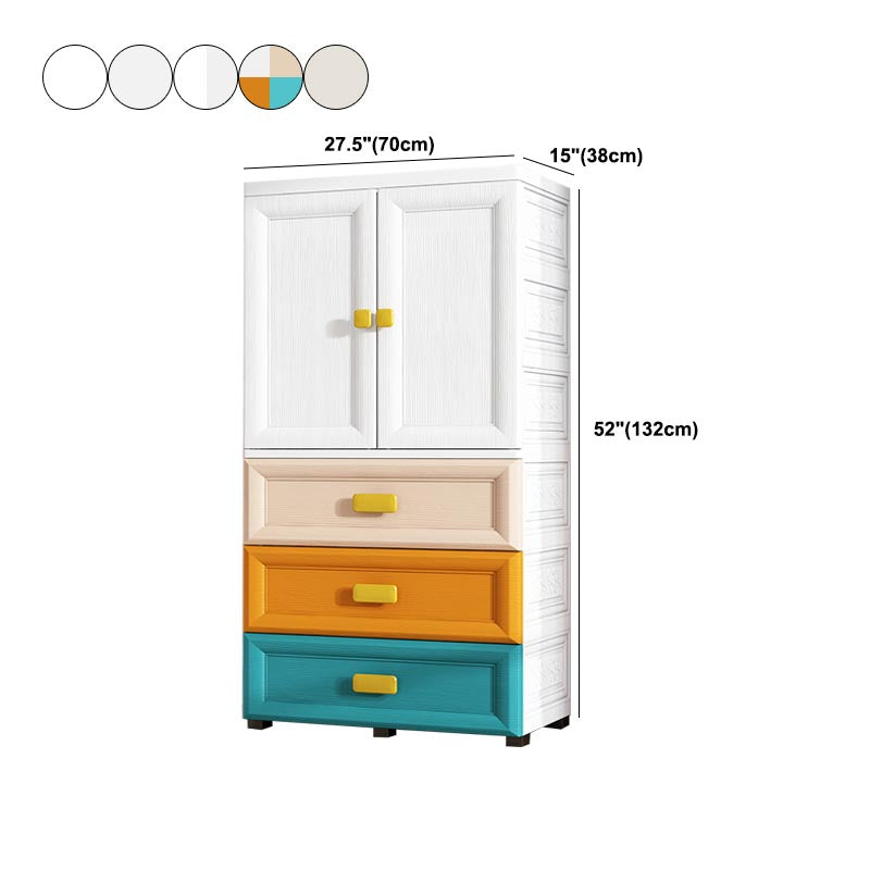 Contemporary Style Wardrobe Plastic Bedroom Wardrobe Closet with Storage
