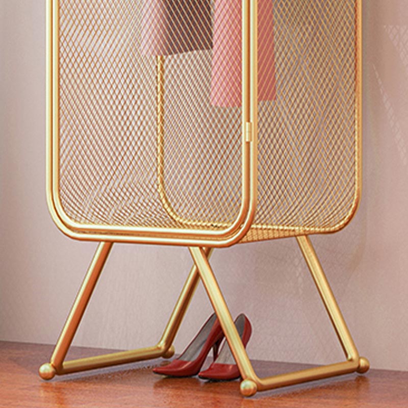 Metal Wardrobe Cabinet Contemporary Hinged Wardrobe Armoire for Home