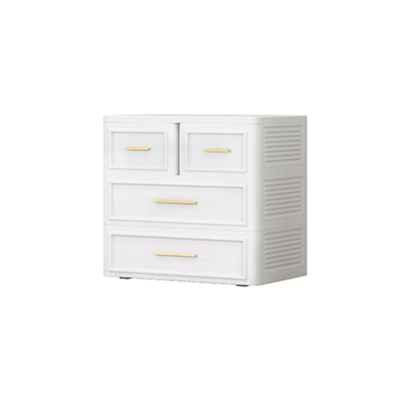 White and Green Non-Hanging Armoire Contemporary Plastic Cabinet