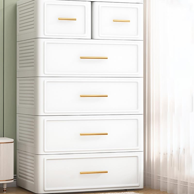 White and Green Non-Hanging Armoire Contemporary Plastic Cabinet