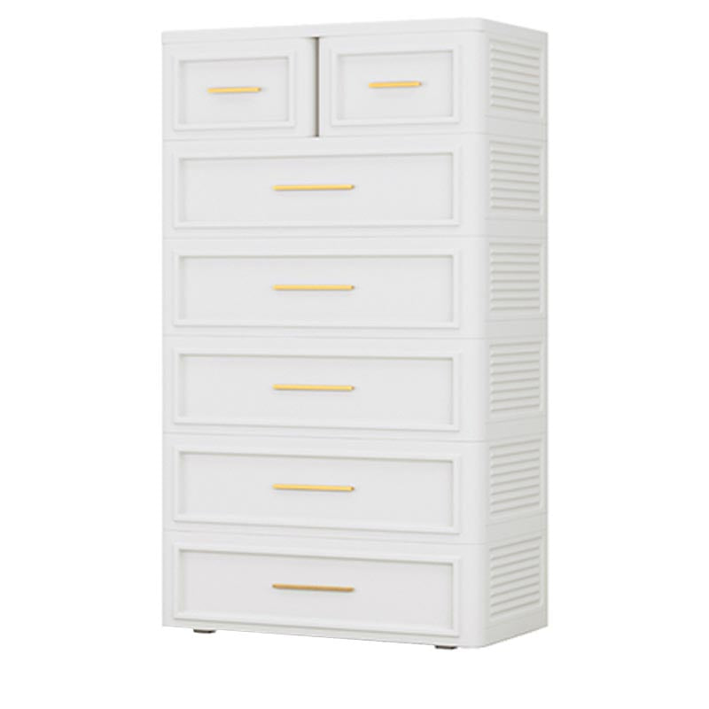 White and Green Non-Hanging Armoire Contemporary Plastic Cabinet