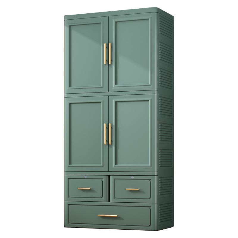 Contemporary 2-Door Wardrobe Armoire Plastic Storage Cabinet