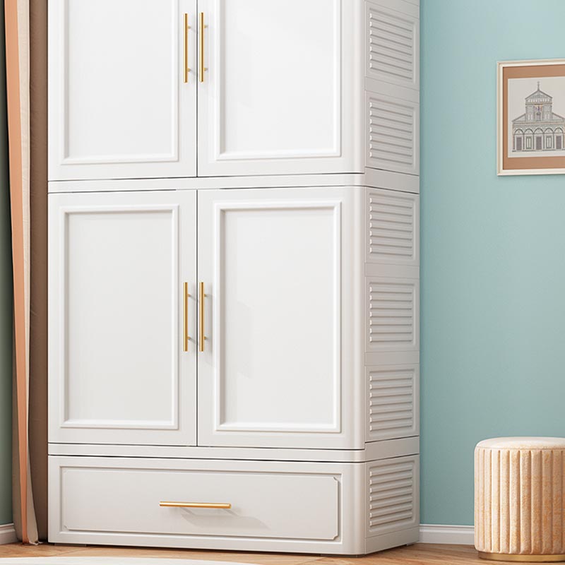 Contemporary 2-Door Wardrobe Armoire Plastic Storage Cabinet