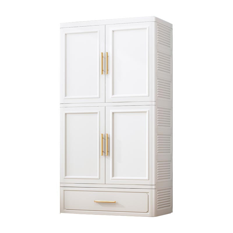 Contemporary 2-Door Wardrobe Armoire Plastic Storage Cabinet