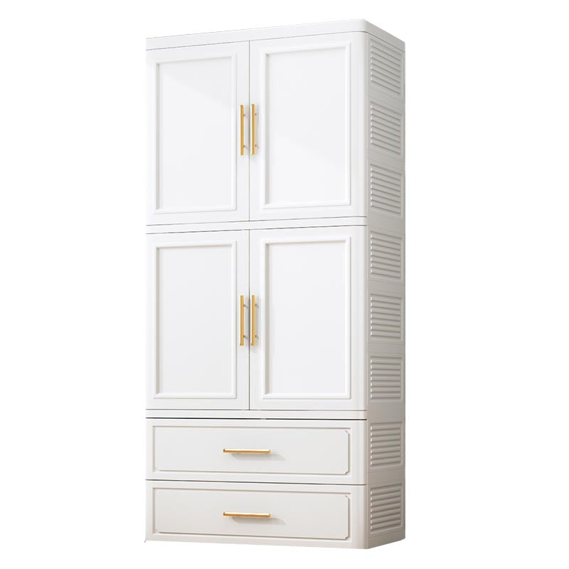 Contemporary 2-Door Wardrobe Armoire Plastic Storage Cabinet