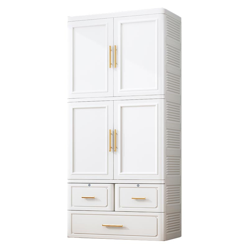 Contemporary 2-Door Wardrobe Armoire Plastic Storage Cabinet