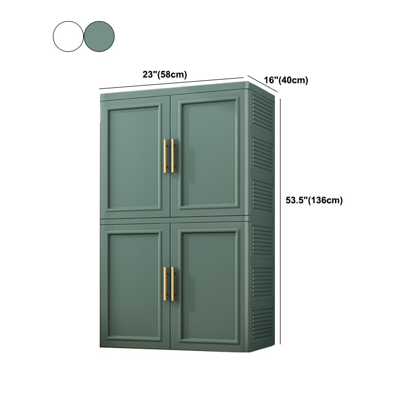 Contemporary 2-Door Wardrobe Armoire Plastic Storage Cabinet