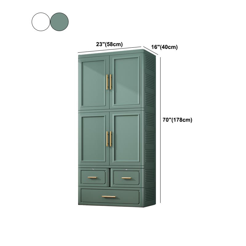 Contemporary 2-Door Wardrobe Armoire Plastic Storage Cabinet