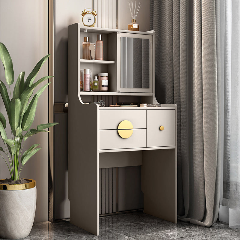 Modern Wood Vanity Dressing Table Grey/White Vanity Table with Drawers