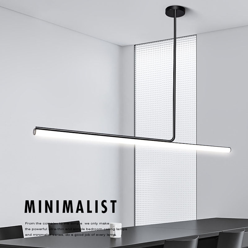 Modern Strip Chandelier Lighting Metal LED Dining Room Island Chandelier
