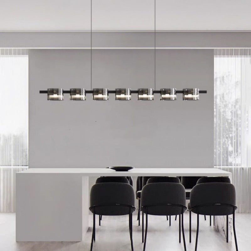 Modern Simple Hanging Island Light Glass LED Hanging Lighting Fixture for Sitting Room