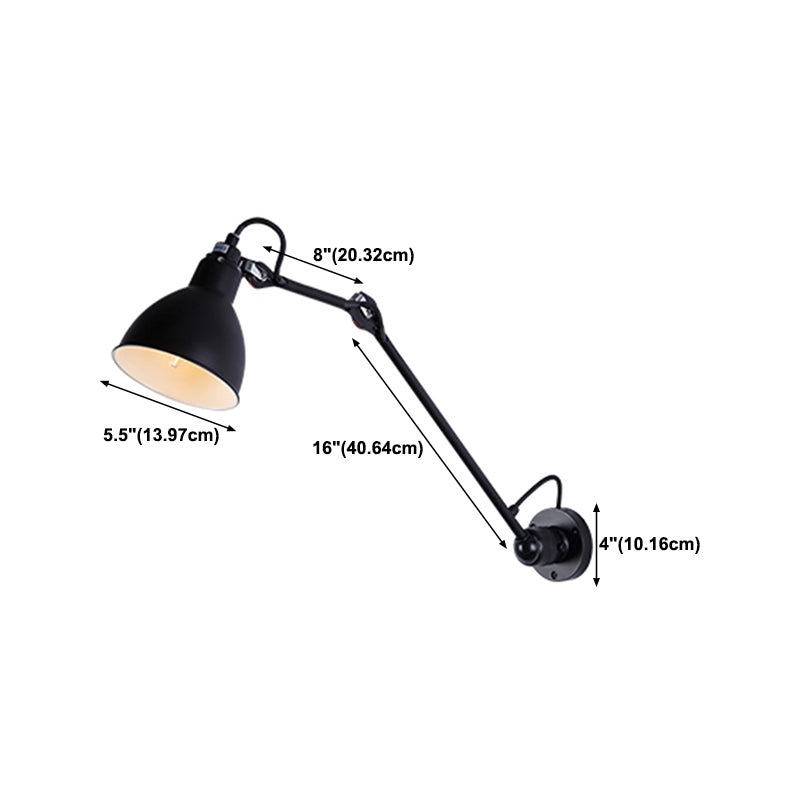 Modern Wall Sconce Linear Shape Reading Wall Light with Metal Shade for Bedroom