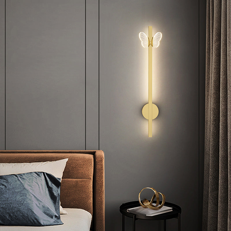 Strip Shape Wall Mount Light Butterfly LED Wall Light with Acrylic Shade for Bedroom