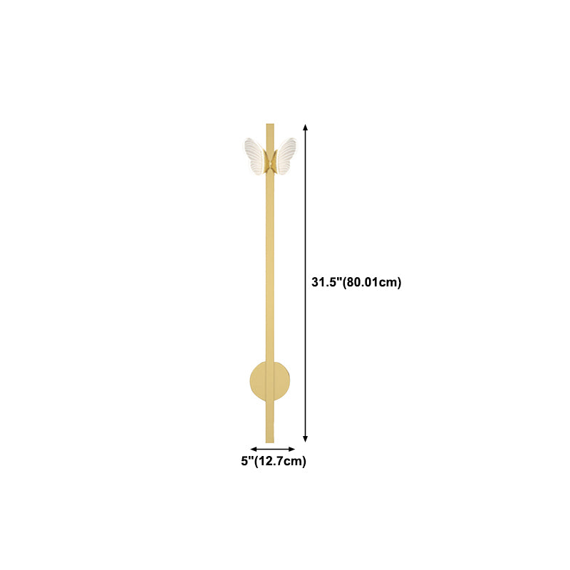 Strip Shape Wall Mount Light Butterfly LED Wall Light with Acrylic Shade for Bedroom