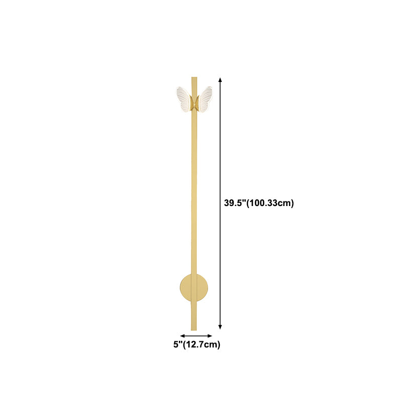 Strip Shape Wall Mount Light Butterfly LED Wall Light with Acrylic Shade for Bedroom