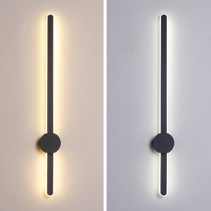Metal Linear Shape Wall Light Modern Style Multi Lights Wall Mounted Light in Black