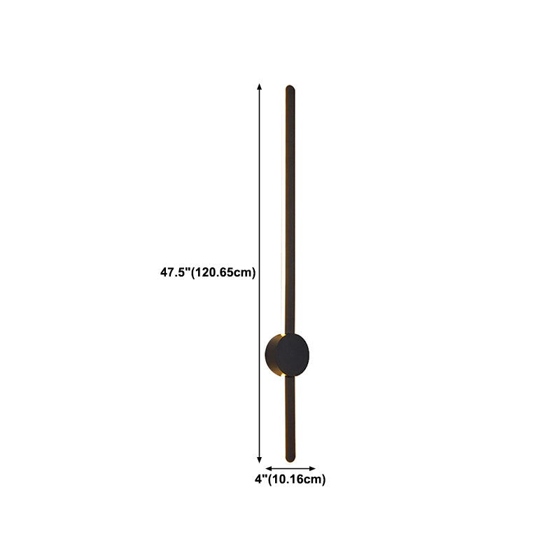 Metal Linear Shape Wall Light Modern Style Multi Lights Wall Mounted Light in Black