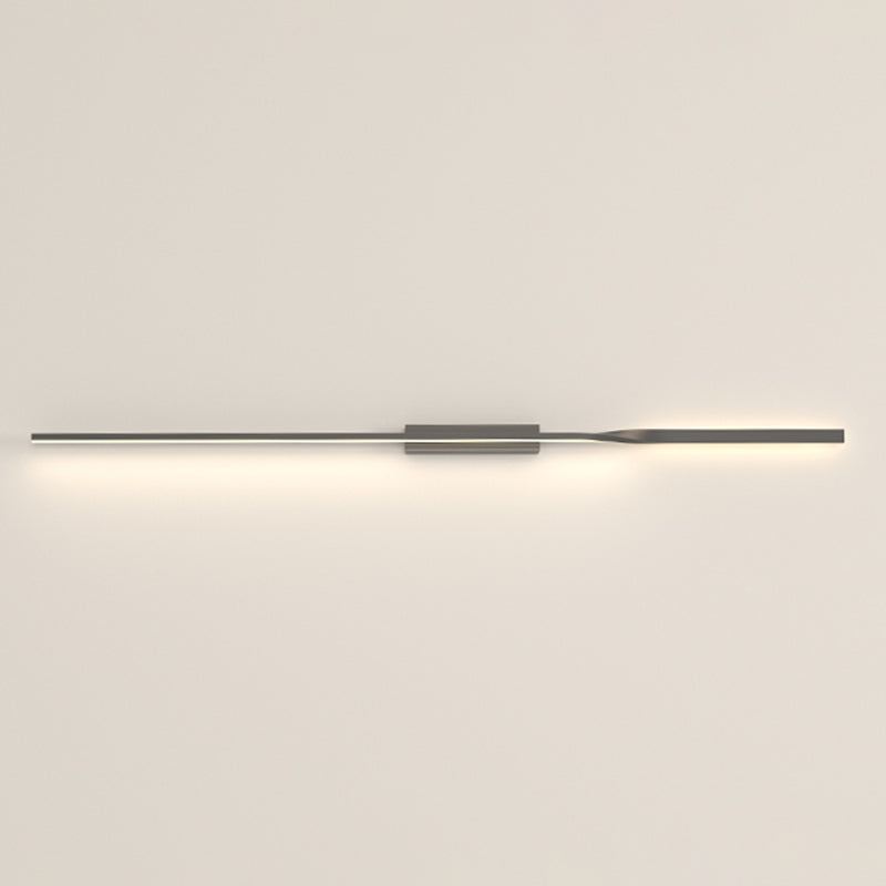 Linear Shape Metal Wall Light Modern Style Multi Lights Wall Mounted Light in Black