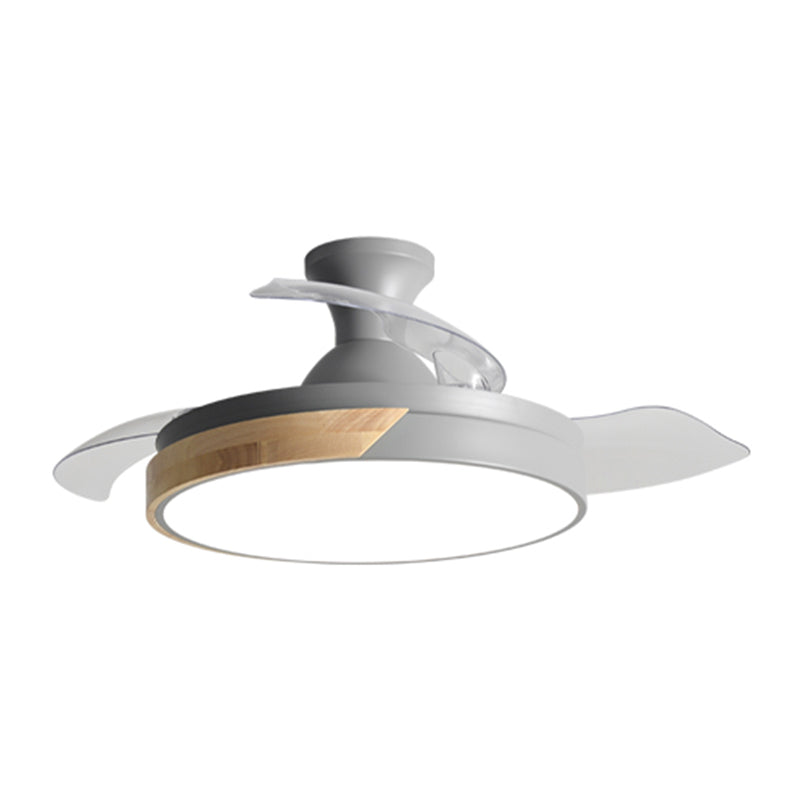 Round Metal Ceiling Fan Light Kids Style 1-Light Ceiling Fan Lamp for Living Room