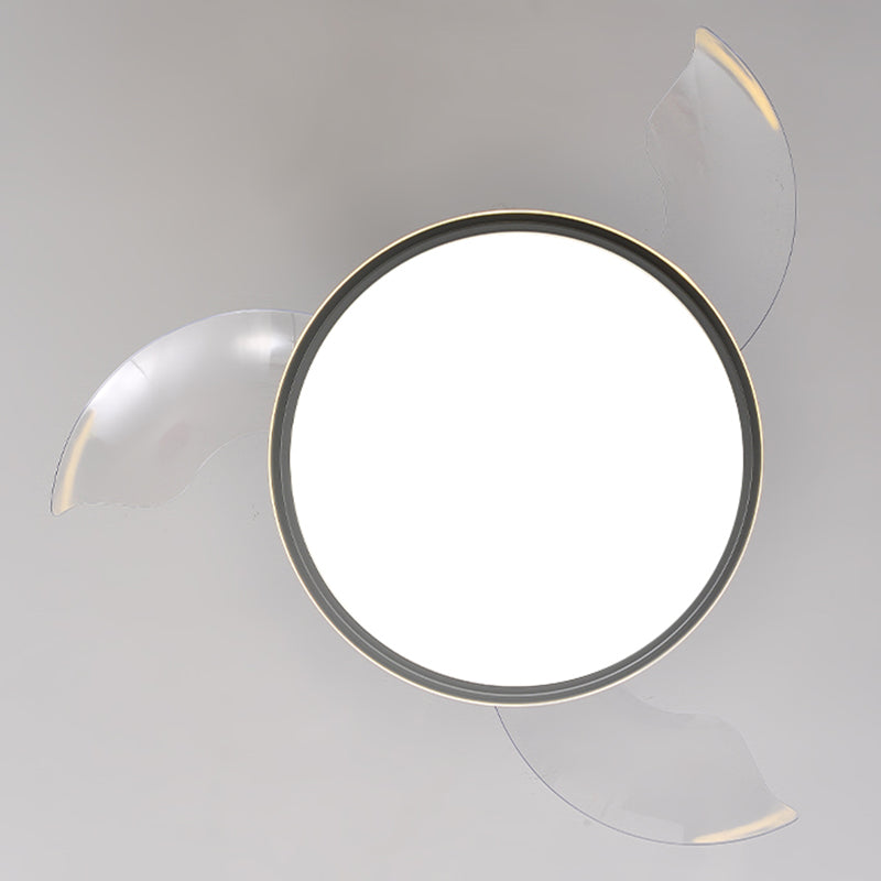 Round Metal Ceiling Fan Lights Kids Style 2 Light Ceiling Fan Lamps for Living Room